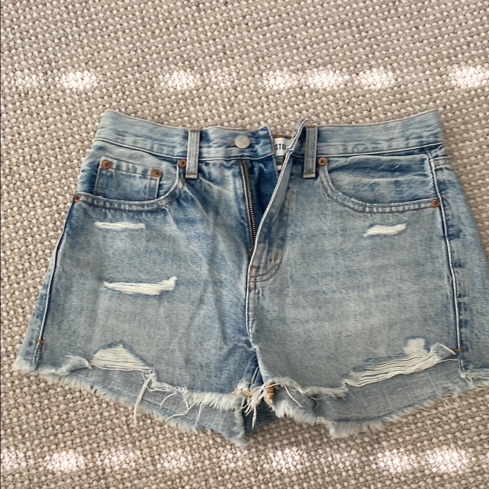 Pistola Blue Jean Shorts Distressed